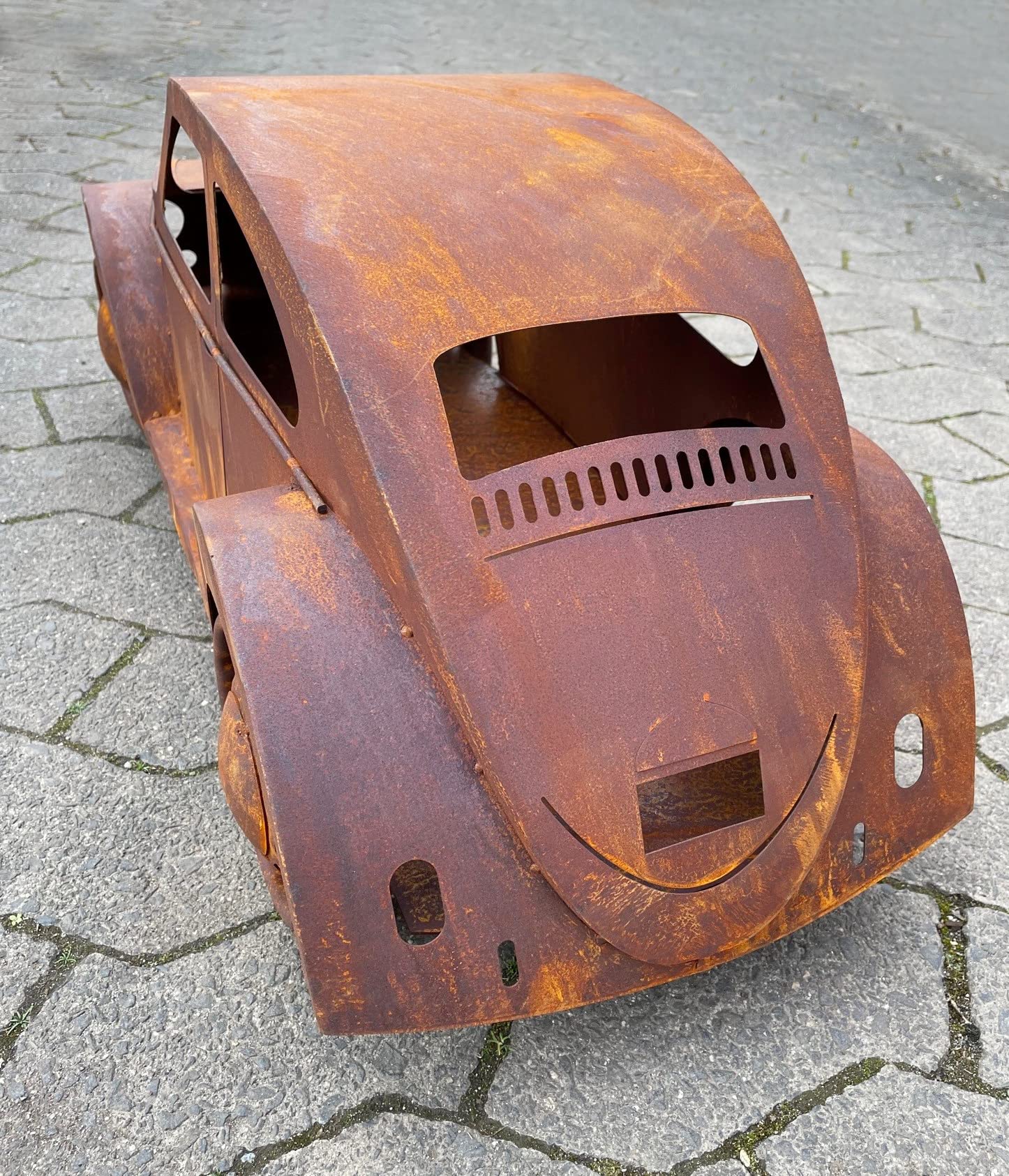 Auto Käfer zum Bepflanzen/Dekorieren 70x30x29cm Edelrost Gartendeko Rost Metall Kult Oldtimer von Steinfigurenwelt