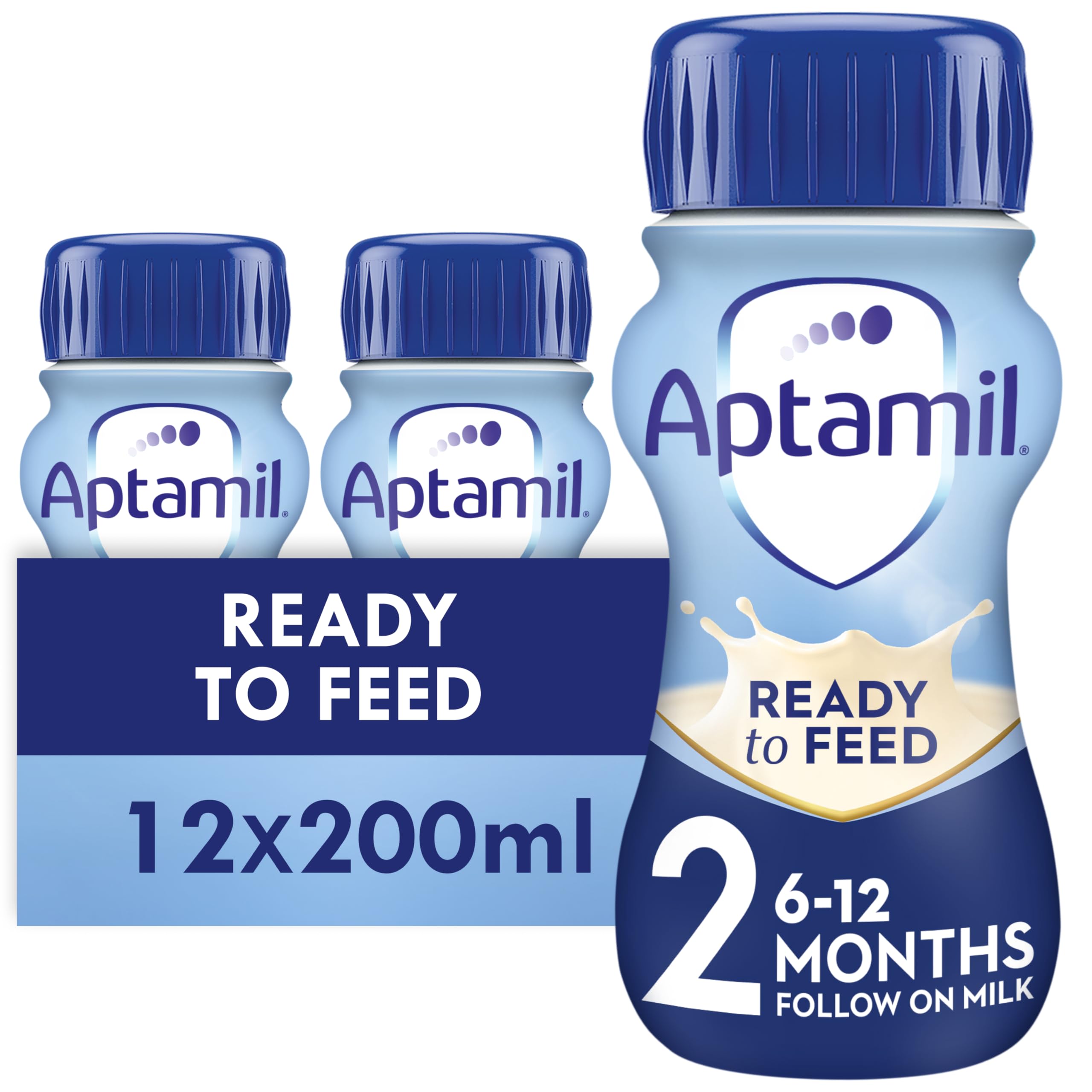 Aptamil 2 Follow on Liquid Formula, Ready to Feed, 6-12 months, 12 x 200ml