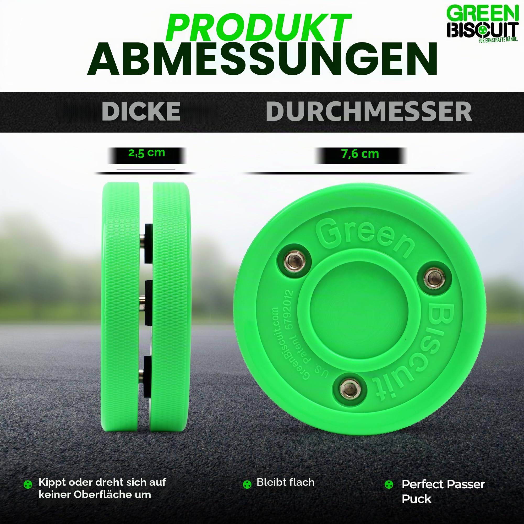 Green Biscuit Combo Passing + Shooting Training Pucks
