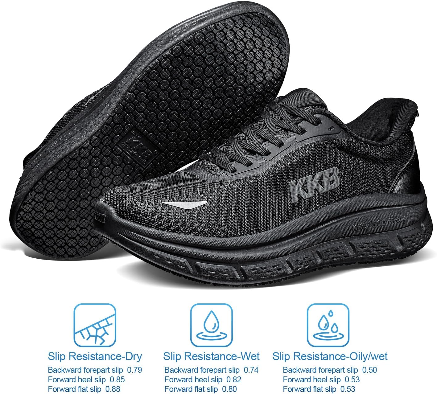 Men's Non Slip Work Shoes Waterproof Slip-On Sneakers for Kitchen Restaurant Chefs Nurses with Arch Fit Support Orthopedic - Image 4