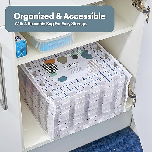 Miniatura 22 de KnitIQ - Bloques de tapetes para tejer y proyectos de ganchillo, tableros de bloques extragruesos, con cuadrículas, 150 pines en T y bolsa