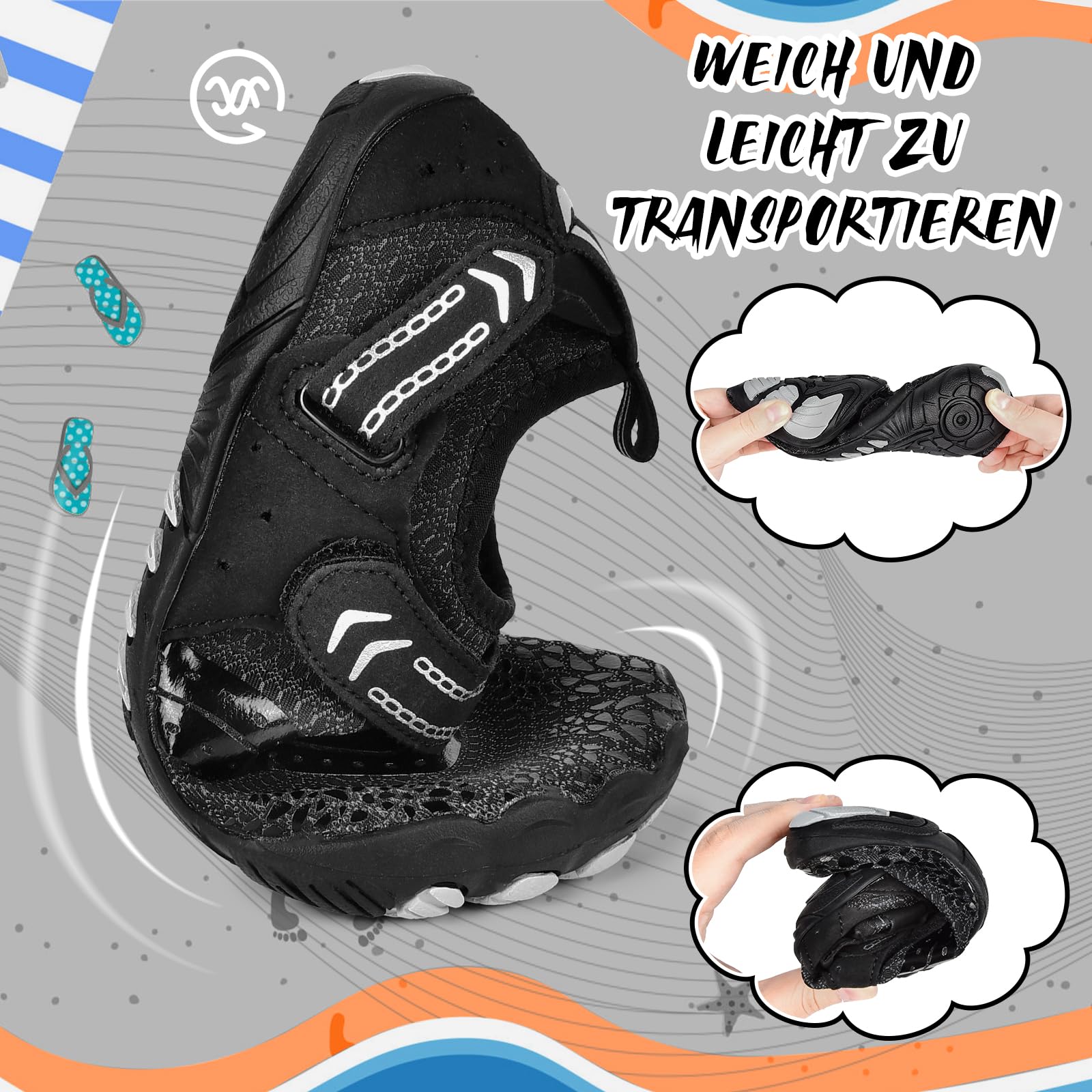IEEILULU Zapatos Barefoot Niños Ajustables Acuáticas Agua