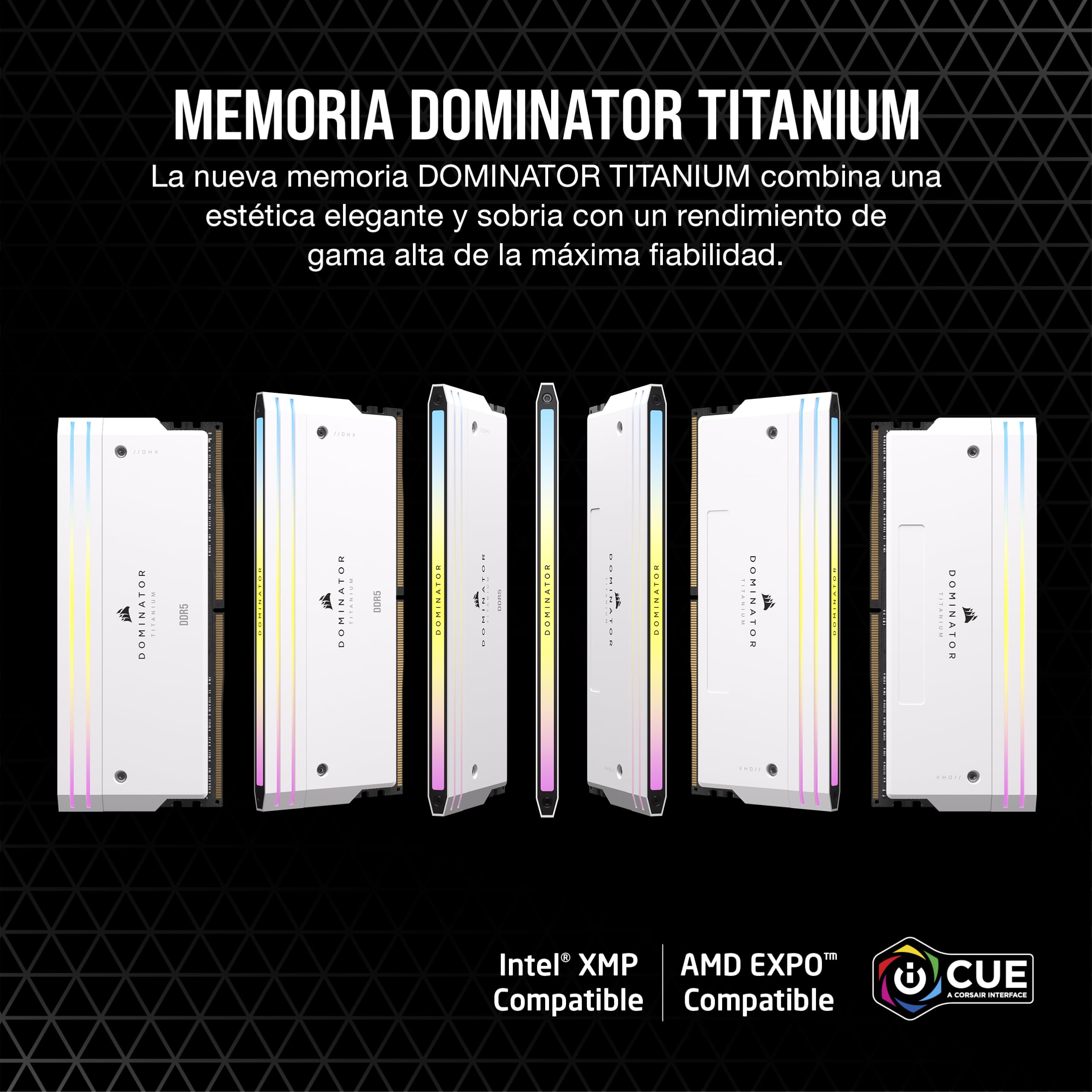 CORSAIR Dominator Titanium RGB DDR5 RAM 32GB (2x16GB) hasta 6000MHz CL30-36-36-76 1.40V AMD Expo Intel XMP 3.0 Memoria de Ordenador de Sobremesa – Blanco (CMP32GX5M2B6000Z30W)