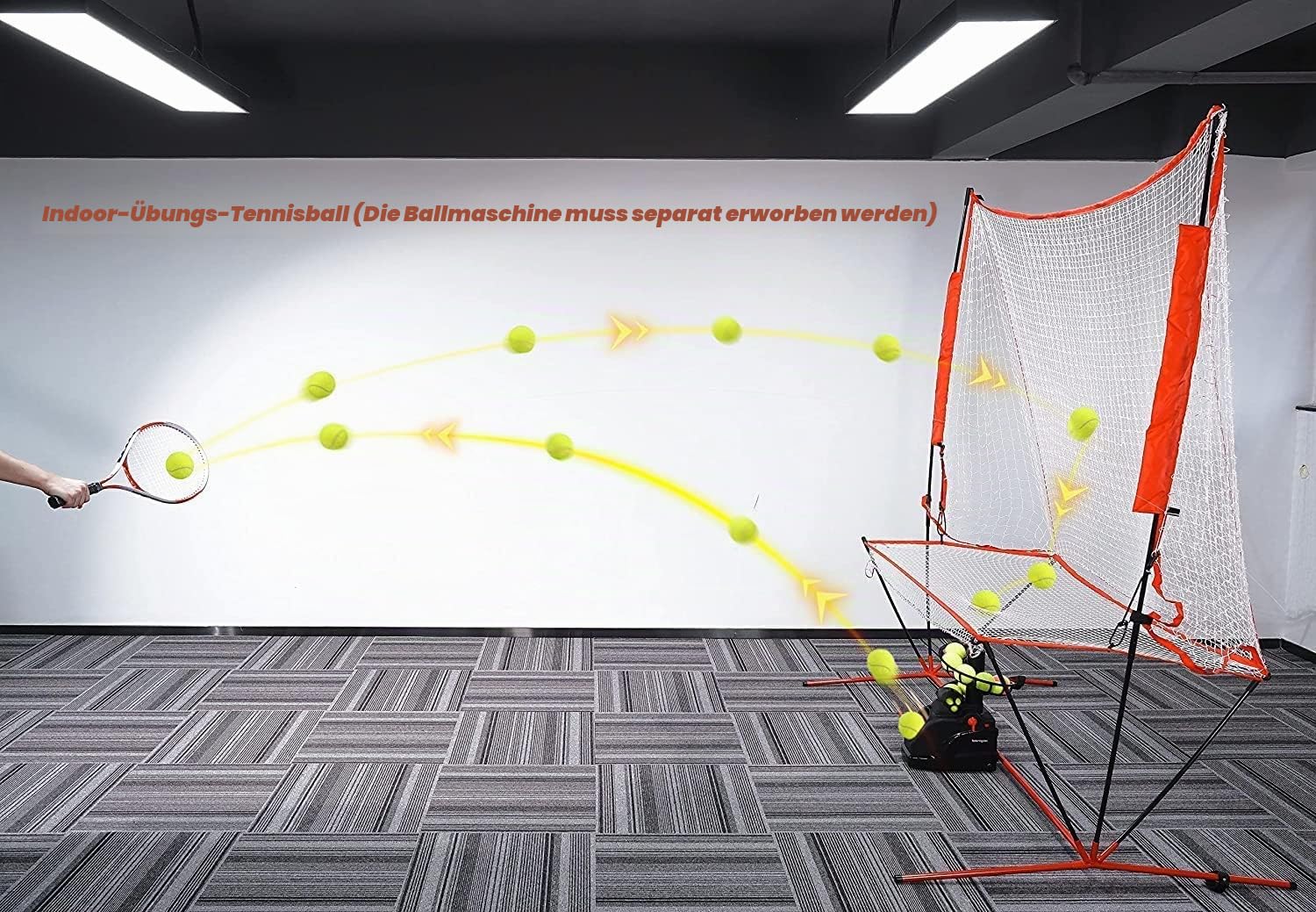 Netze für Tennisbälle Maschine (10 lb) Rückprallnetz für Tennisball&Pickleball Selbsttraining, tragbar und einfach zu demontieren,Geeignet für Wurftraining mit Ballmaschinen drinnen und draußen
