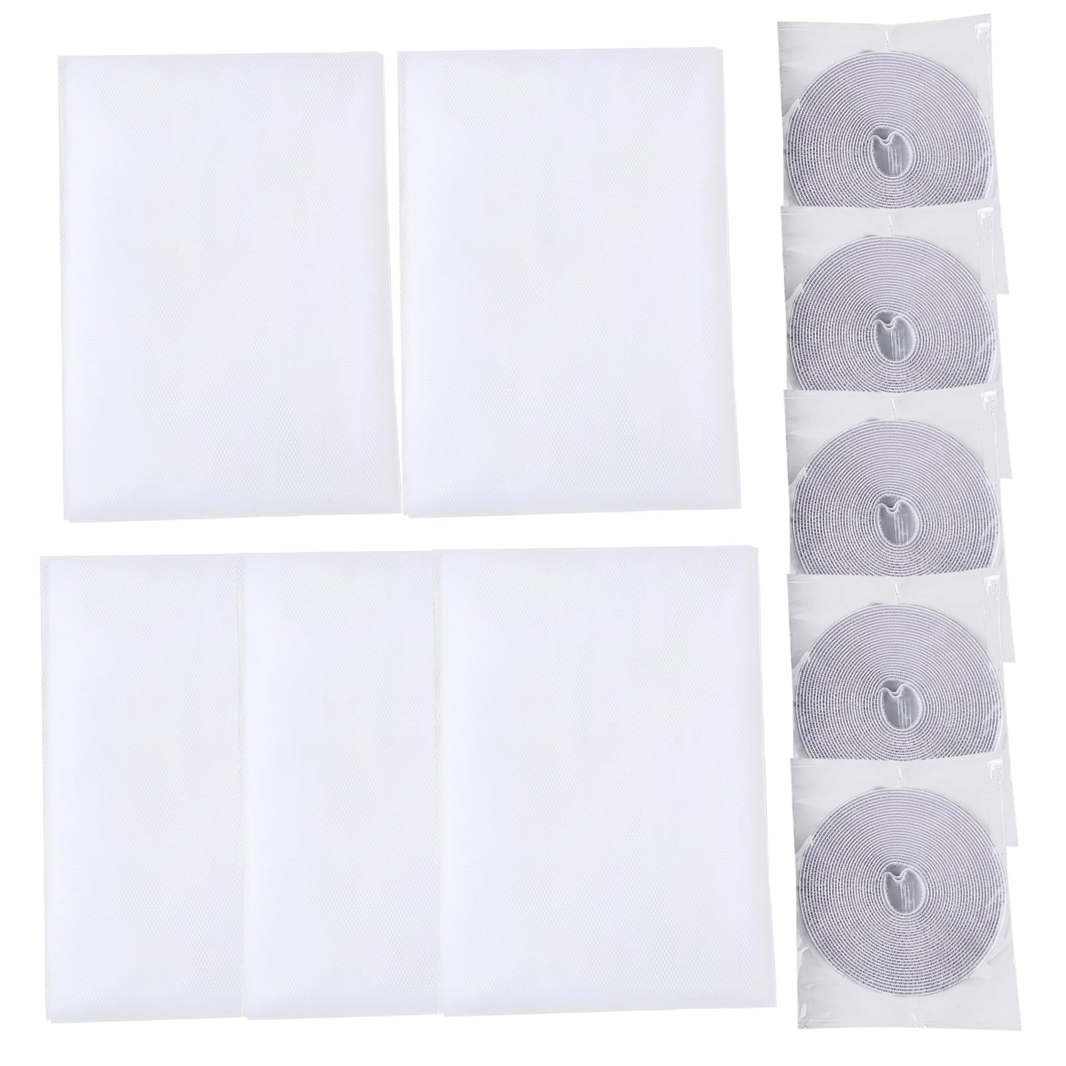 5PCS 39.37x59.05 Inch DIY Self-Adhesive Window Screen Invisible Pet Mesh for Replacement - White