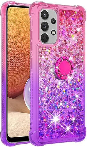 Miniatura 7 de Asuwish Funda de teléfono para Samsung Galaxy A32 4G de 6.4 pulgadas con protector de pantalla y soporte para anillo, funda de silicona híbrida