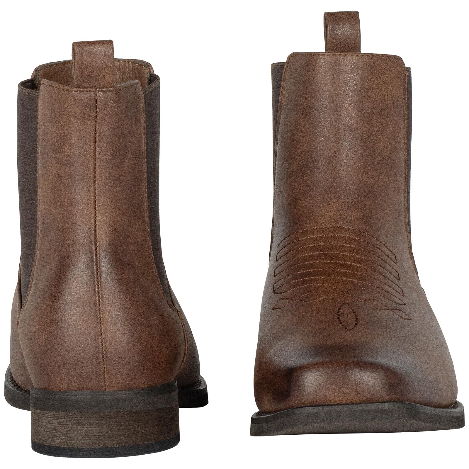 J's.o.l.e Stivali da cowboy da uomo alla moda occidentale Chelsea stivali punta quadrata tacco basso vestito stivaletti