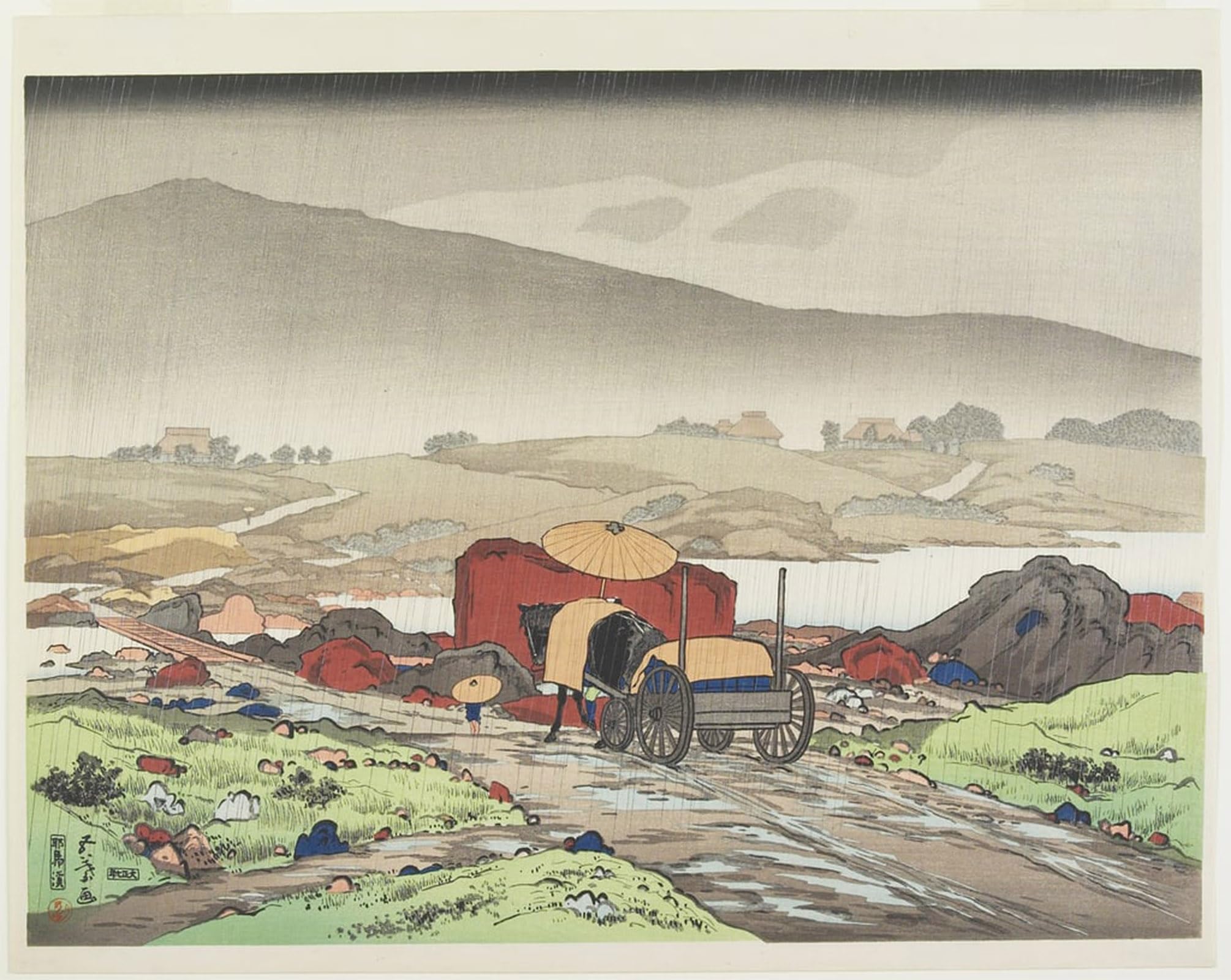 ARTXLXXBN Famous Art Print Poster Vintage Wall Art Yaba Valley by Goyo Hashiguchi Canvas Art Poster for Home Decor 60x90cm