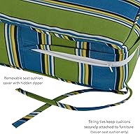 Vista 113 de Greendale Home Fashions 2-Piece Outdoor Deep Seat Cushion Set, Steel Blue Stripe