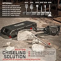 Vista 5 de XtremepowerUS - Martillo eléctrico de demolición de 2200 W, potencia de rompedor de hormigón y 2 puntas de cincel con caja