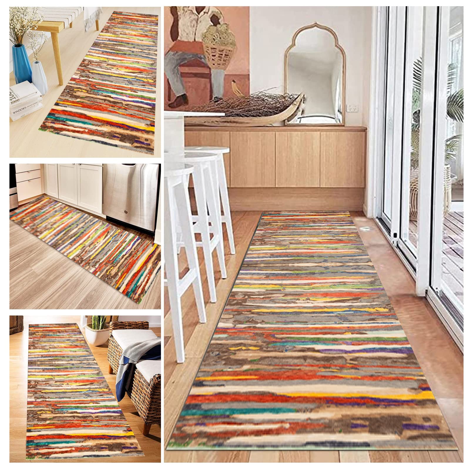 Hamankim Hallway Extra Long Runner Rugs 1m 1.5m 2m 2.5m 3m 3.5m 4m 4.5m 5m 6m Narrow Runner Carpet, Kitchen Aisle Entrance Corridor Hotel Area Rug Non-slip Washable Mat (Size : 60×300cm/2ft×9.8ft)