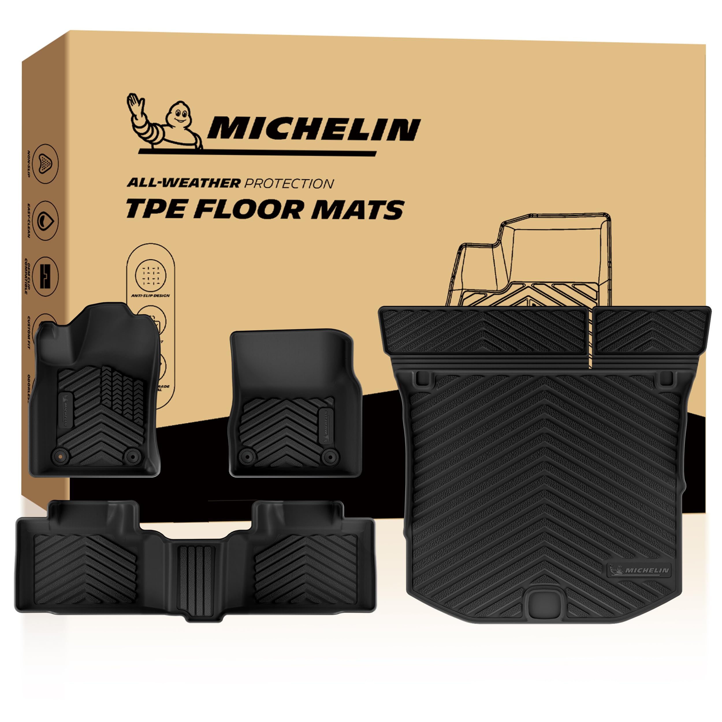 Michelin Vehicle Mats for 2013-2021 Jeep Grand Cherokee &amp; 2022 WK (4 Piece)