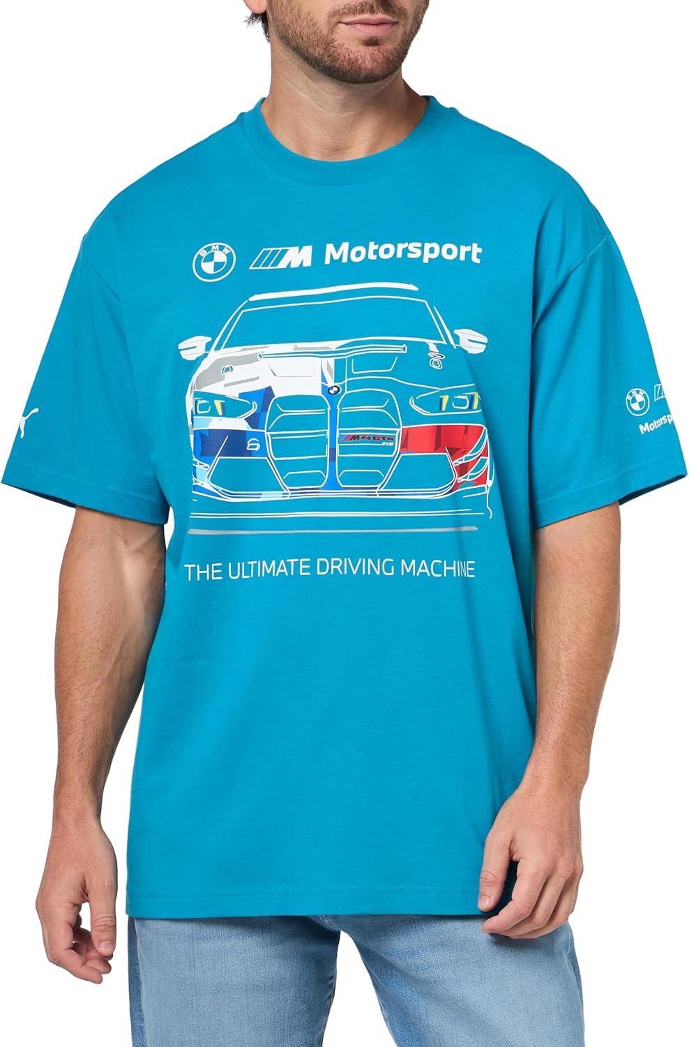 PUMA Men's Standard BMW M Motorsport Graphic T-Shirt, Tropical Blue Bold AH25