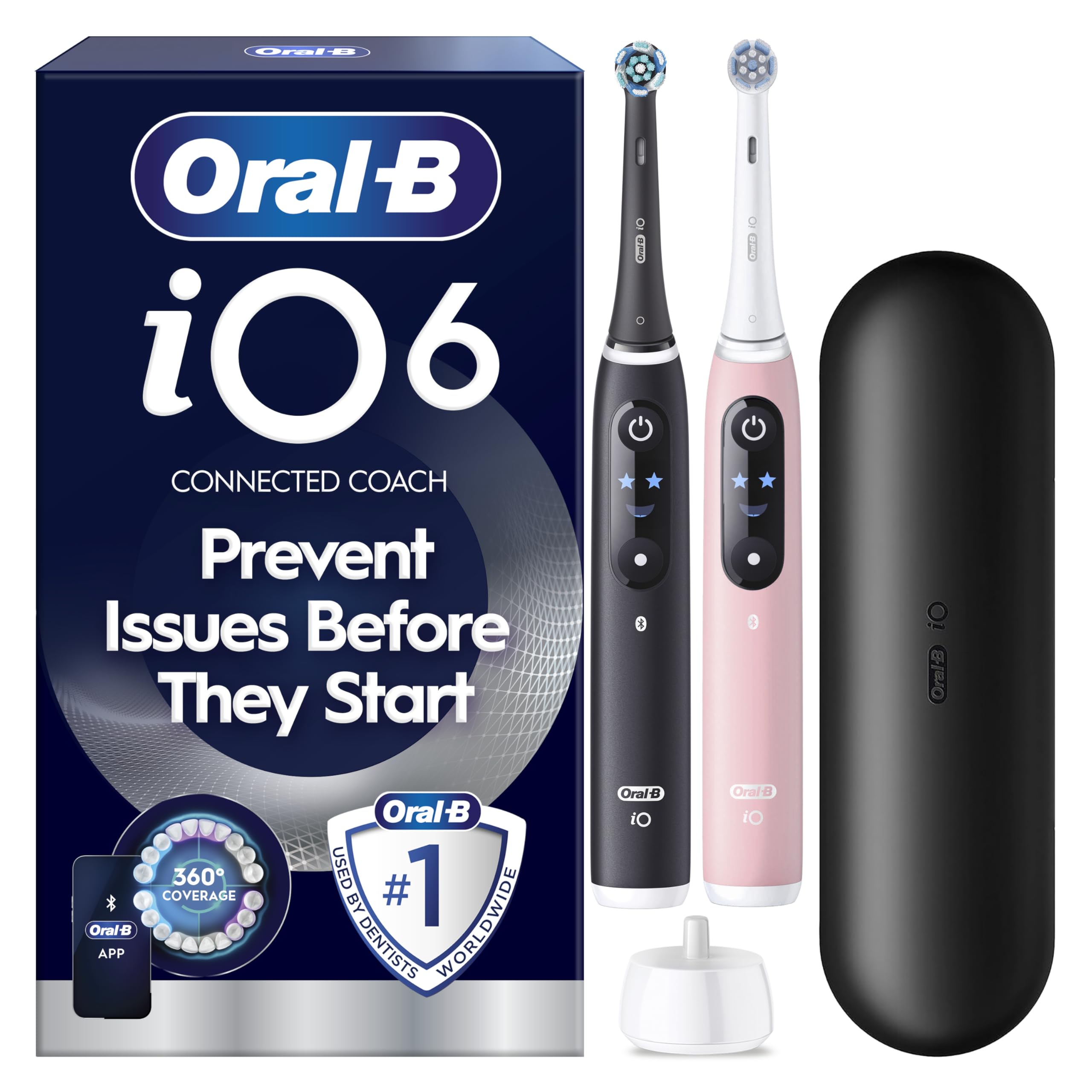 Oral-B iO 6 Electric Toothbrush Black & Pink - Duo