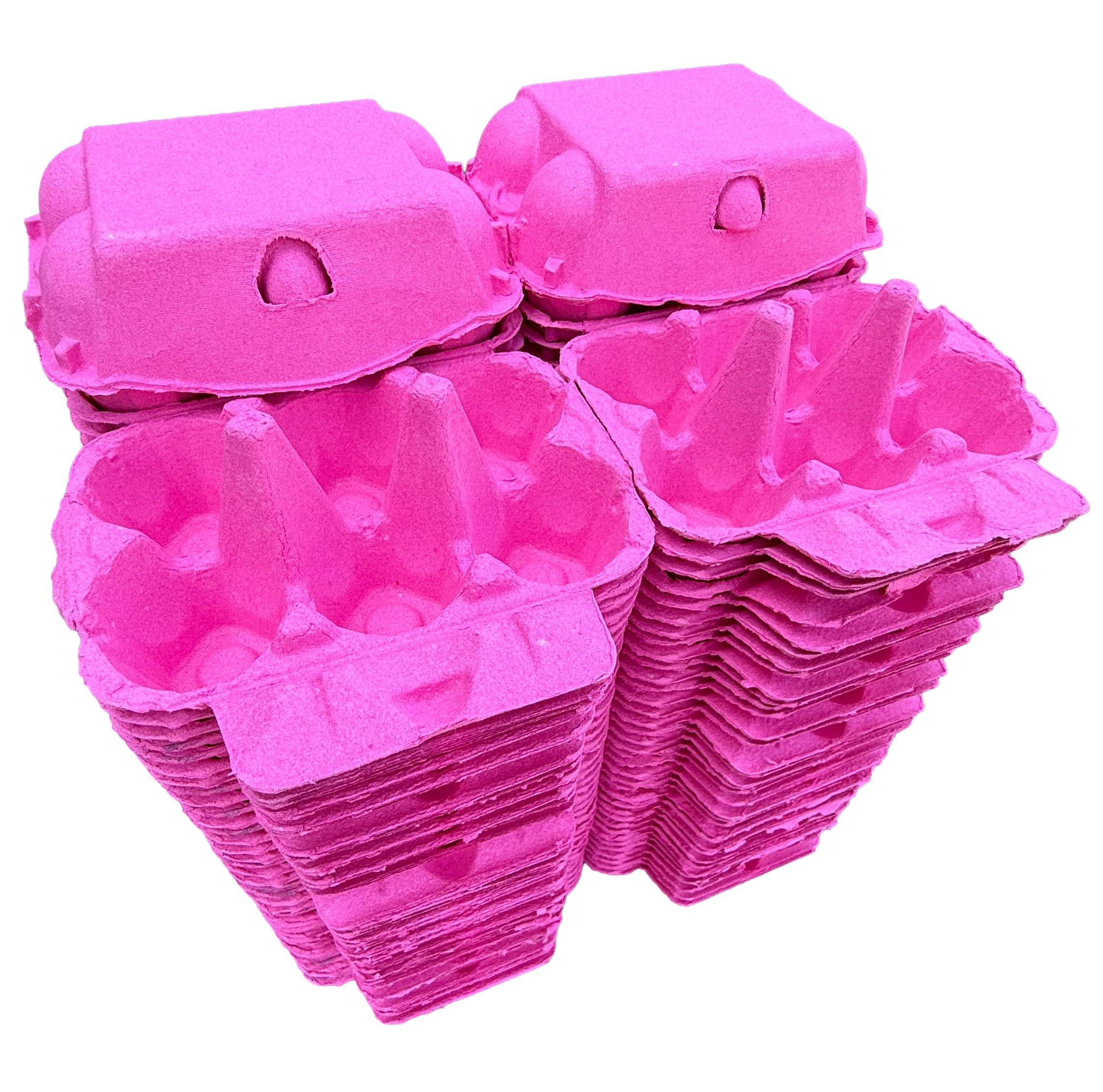 Eggcellent Cartons Premium Pink Half Dozen Egg Boxes, for 6 Eggs, Various Pack Quantities (100 Carton Pack)