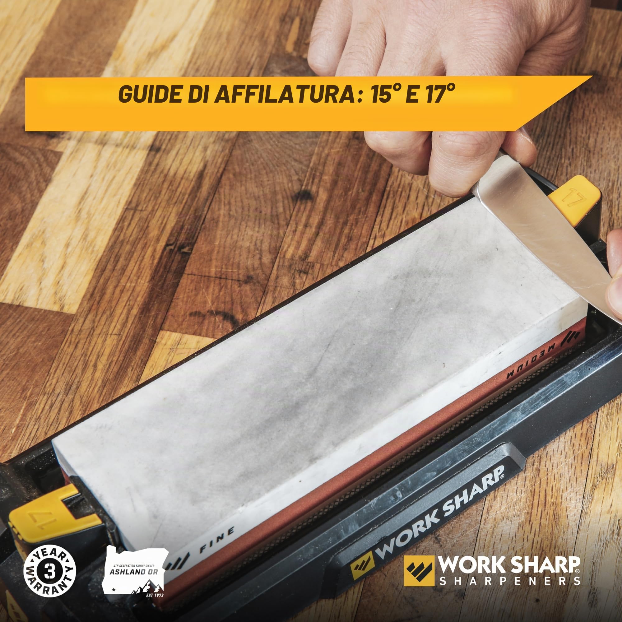 Work Sharp Affilacoltelli da banco per affilare coltelli e utensili da cucina, tasca e filettatura