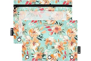 Adorable Watercolor Floral Pencil Pouch for Binders