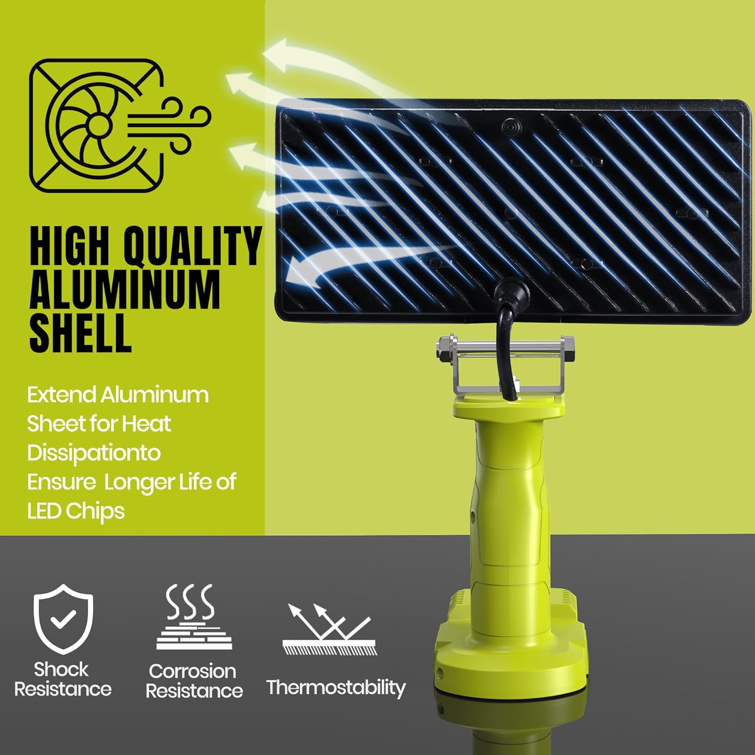 Cordless Work Light, 4000 Lumen Flashlight, Compatible with Batteries Ryobi 18V, 35W Super Bright LED, Perfect for Garage, Camping, Fishing & Emergencies, 10x5x6 inches, Durable & Portable