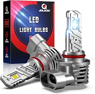 AOLEAD 2023 Newest 9005 LED Headlight Bulb,16000LM 400% Brighter 1:1 Size, 6500K Cool White, HB3 LED Headlight Bulb Wireless, Canbus Halogen Replacement Plug and Play, Pack of 2