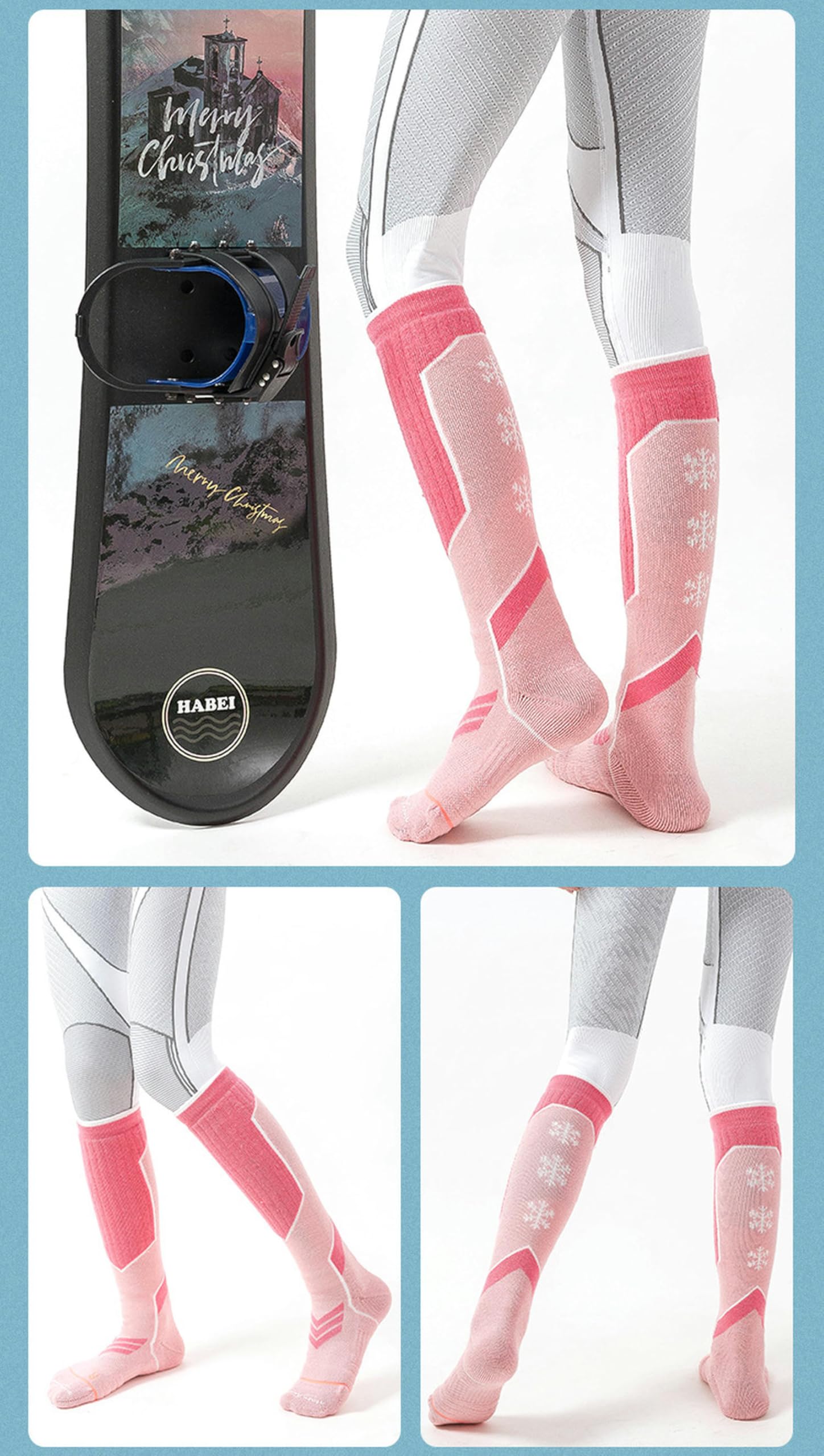 Chaussettes Chaussettes De Ski Chaude Épaisses À Haut Niveau pour Femmes Chaussettes De Sport-Vert