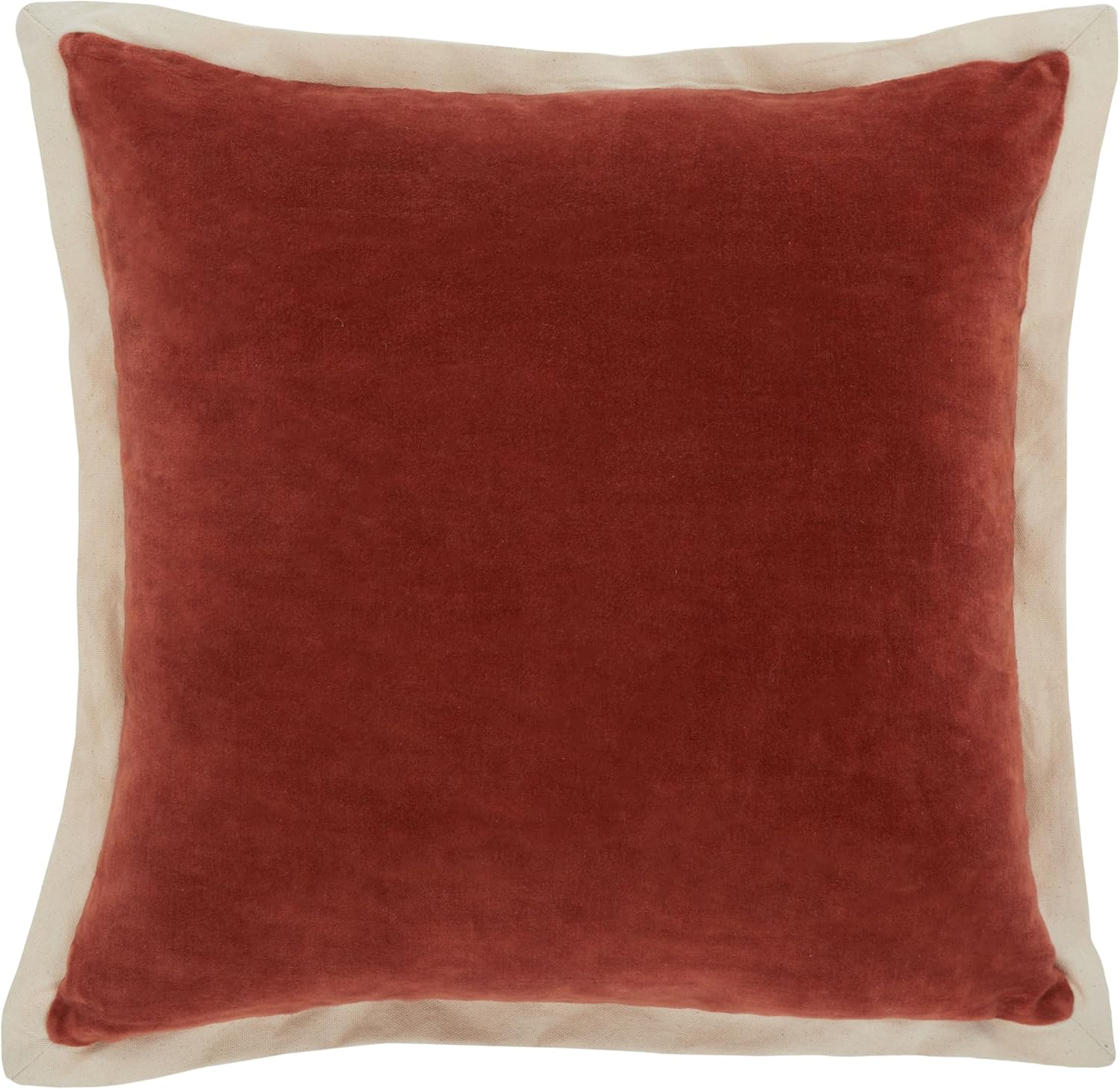 SAFAVIEH Jordy, 18 X 18, Burnt Orange/Natural, Cotton Throw Pillow