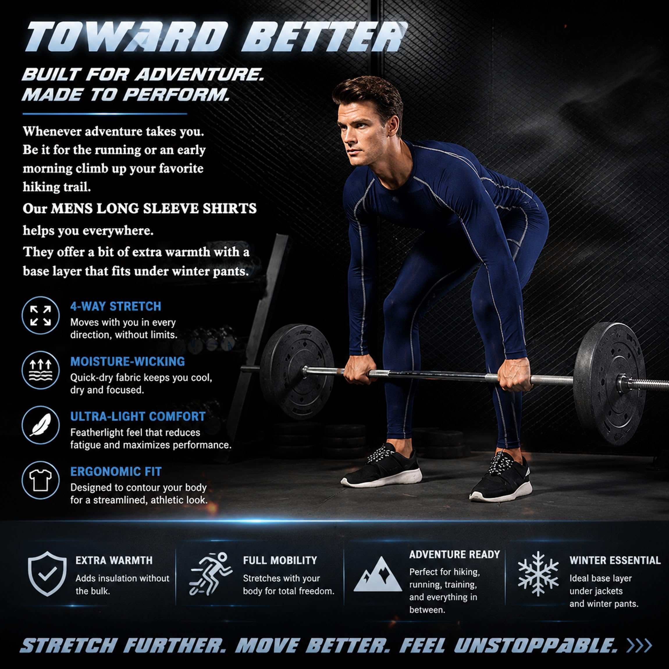 SANANG Homme Athletic à séchage Rapide Compression sous-Couche sous-Couche Haut T-Shirt à Manches Longues 3 Pack
