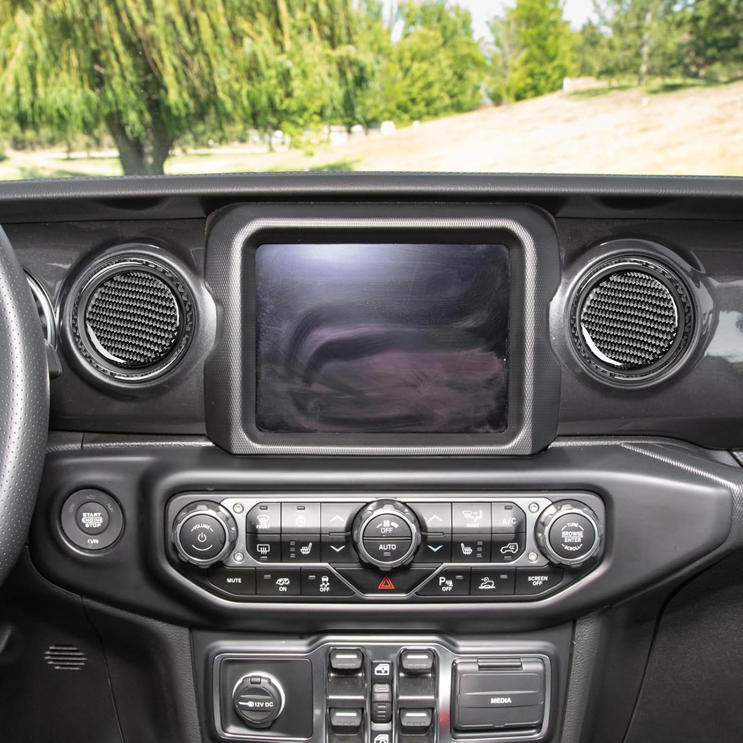 NVCNX Real Carbon Fiber Compatible with Jeep Wrangler JL Wrangler Unlimited JLU Gladiator JT Sport Rubicon Sahara 2018 2019 2020 2021 2022 2023 2024 Car Dash Air Vent Cover Trim Interior Accessories