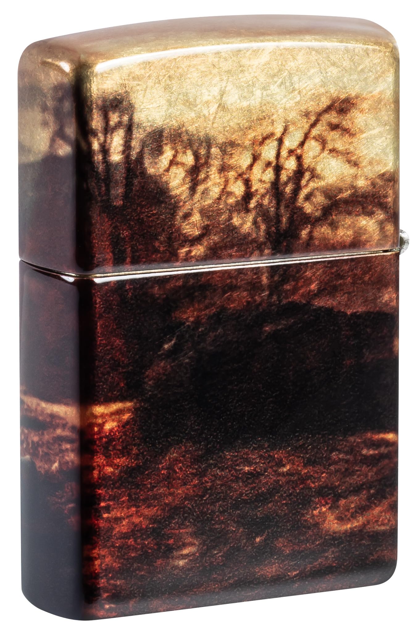 Zippo - Briquet tempête, Motif Chevalier, Impression 540° Fusion (mélange de Couleurs), Laiton Vieilli, Rechargeable, réutilisable, Design Coupe-Vent, boîte Cadeau, fabriqué aux États-Unis
