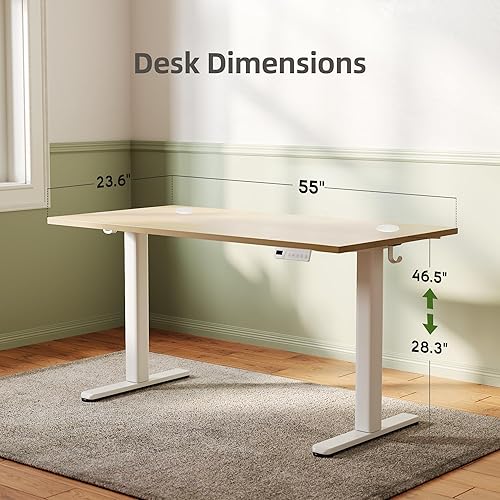 Miniatura 11 de INNOVAR Escritorio eléctrico de pie, escritorio de pie de altura ajustable, escritorio de pie de 40 x 24 pulgadas para computadora de oficina en