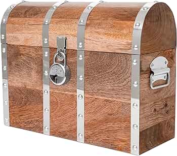 Amazon｜Vizayo 大型宝箱 鍵と鍵付き - 16 x 12インチ