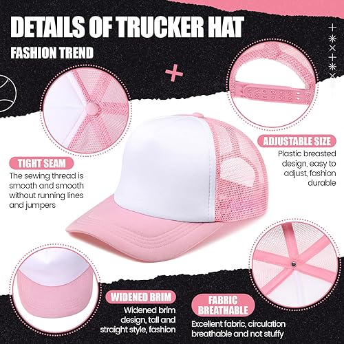 Miniatura 3 de 10 gorras de camionero en blanco para sublimación, gorra de béisbol de malla de poliéster para hombres y mujeres