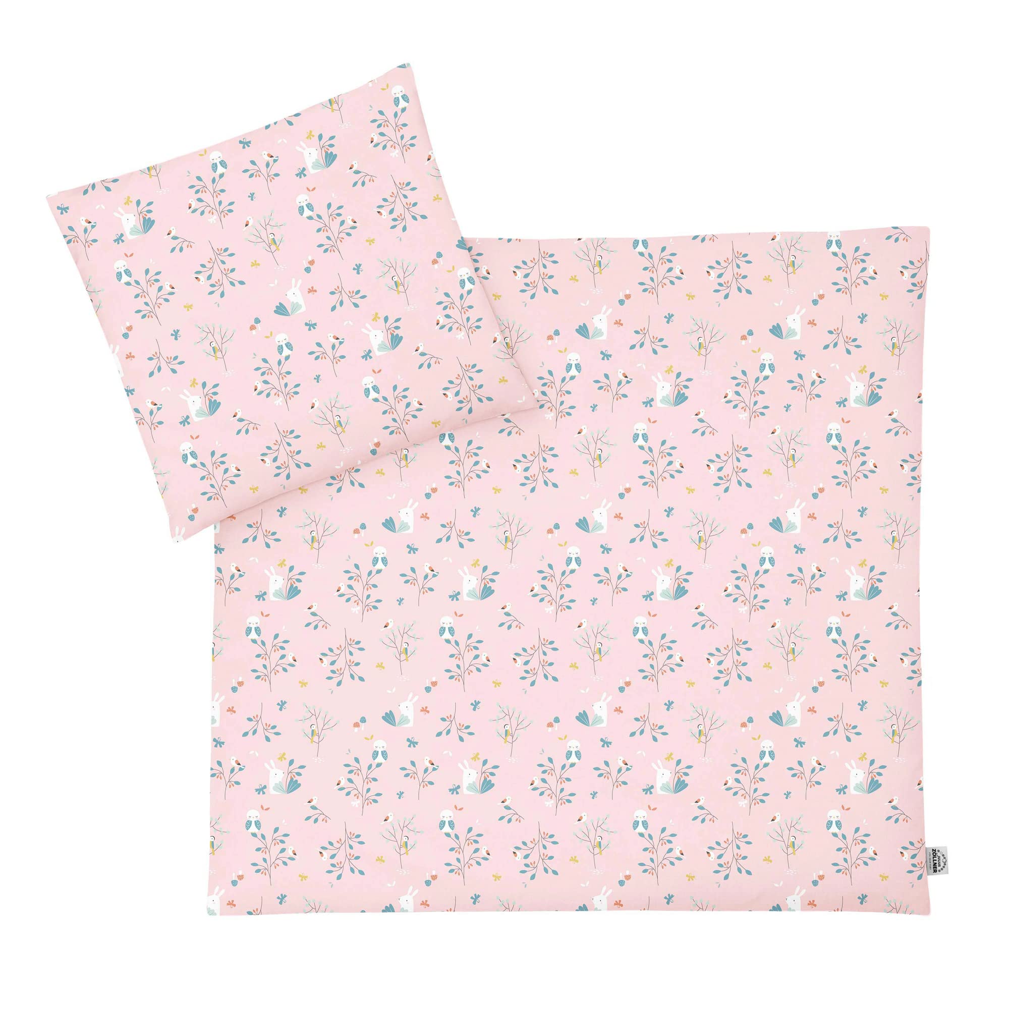 Julius Zöllner Baby Bed Linen 100% Cotton Standard 100 by Oeko-Tex, Made in Germany, Size 80 x 80 + 35 x 40 cm, Rosalie