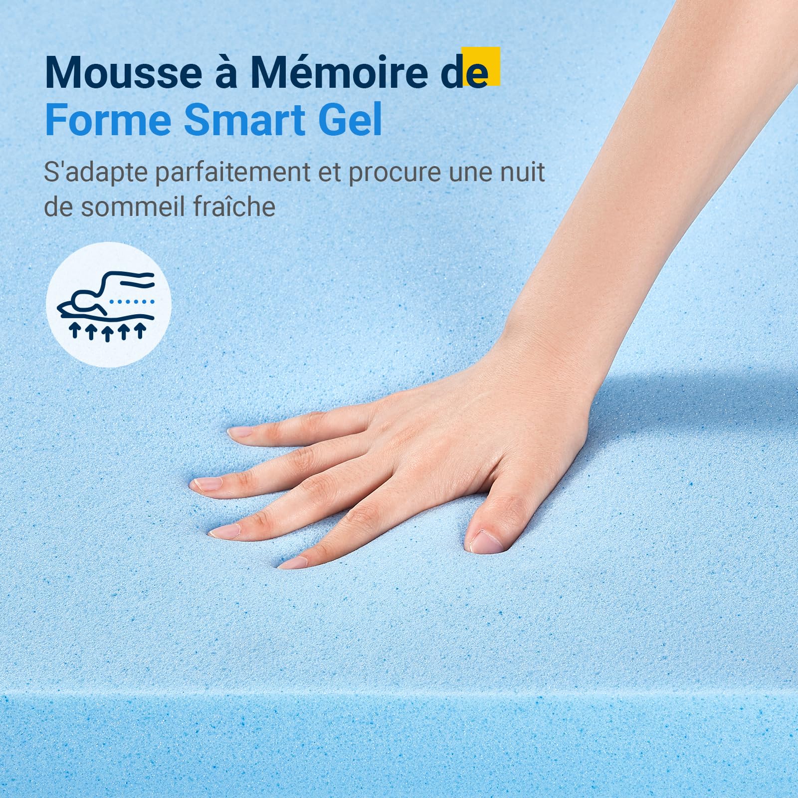Avenco Matelas 90x190, 18CM, Matelas à Mémoire de Forme en Gel, Mousse en Matériau Bambou, Certifié Sûr et Fiable par CertiPUR-US et Oeko-TEX, Sommeil Frais, Evacuation de L'humidité, Lavable