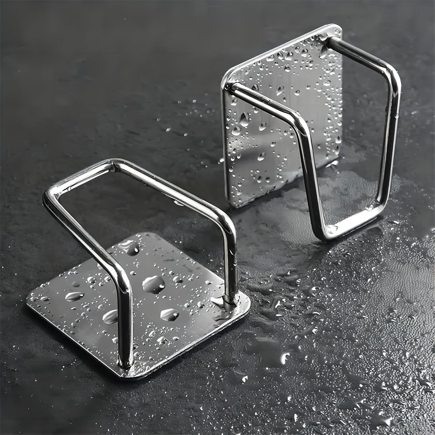 Generic 2 Pcs Heavy Duty Silver Metal Wall Mount Sink Hook for Kitchen & Bathroom Organization