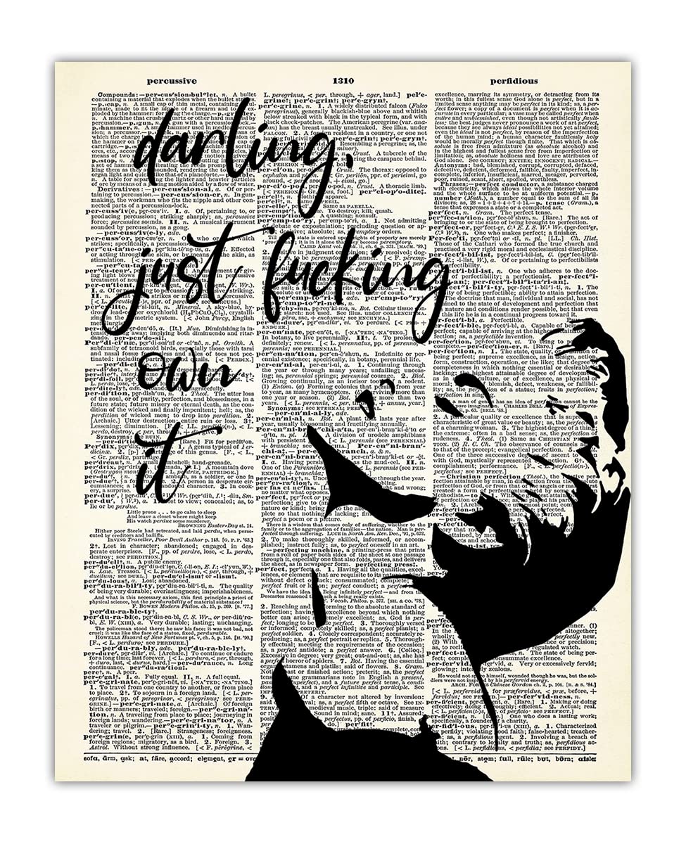 Positive Affirmations Wall Decor: "Darling Just Fucking Own it." Madonna 8x10 Inspirational, Motivational Poster & Motivational Wall Art Office Decor for Men & Women