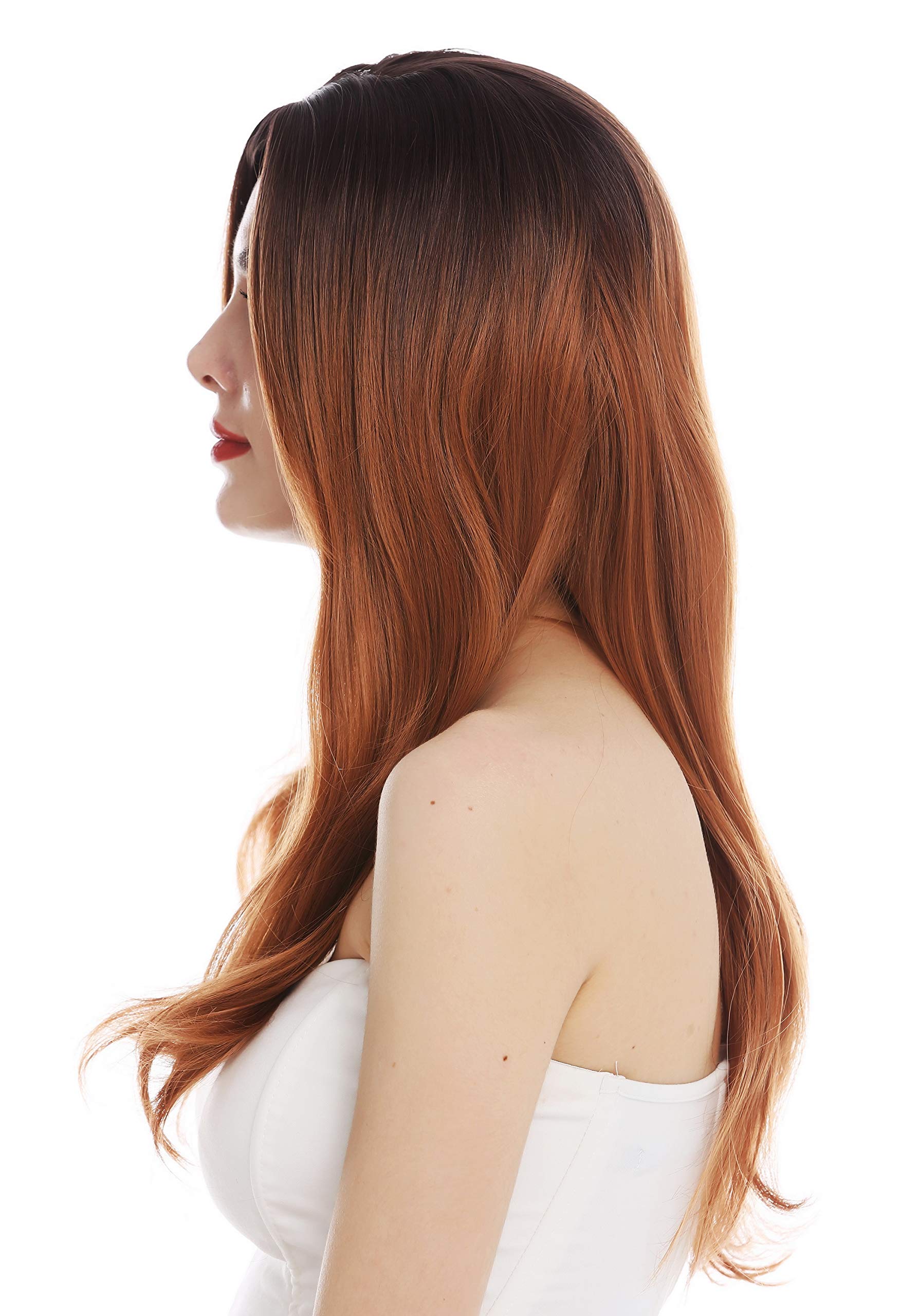 WIG ME UP - TYS-1055-4BTTM30 wig women's wig long parting ombre red-blonde dark brown vamp, Reddish-brown-mix, 23 inch - Image 3