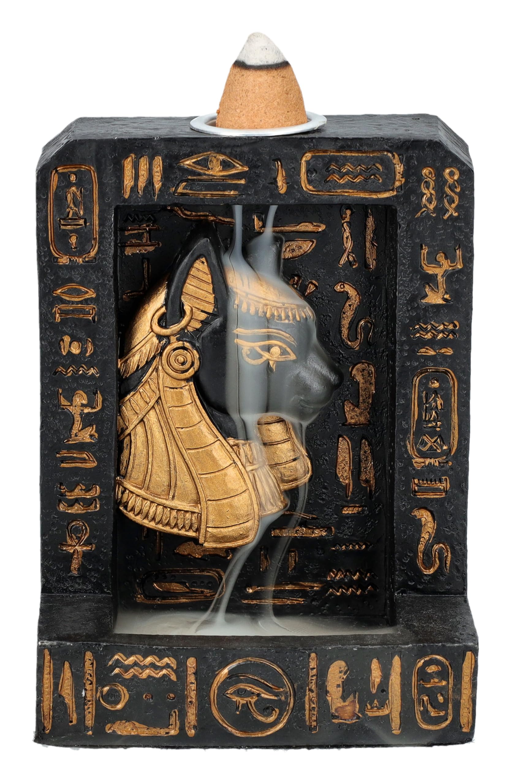 Brûleur d'encens de reflux Bastet noir pour une ambiance zen et méditative