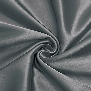 VACVELT Satin Fabric - Dark Grey, Soft & Shiny