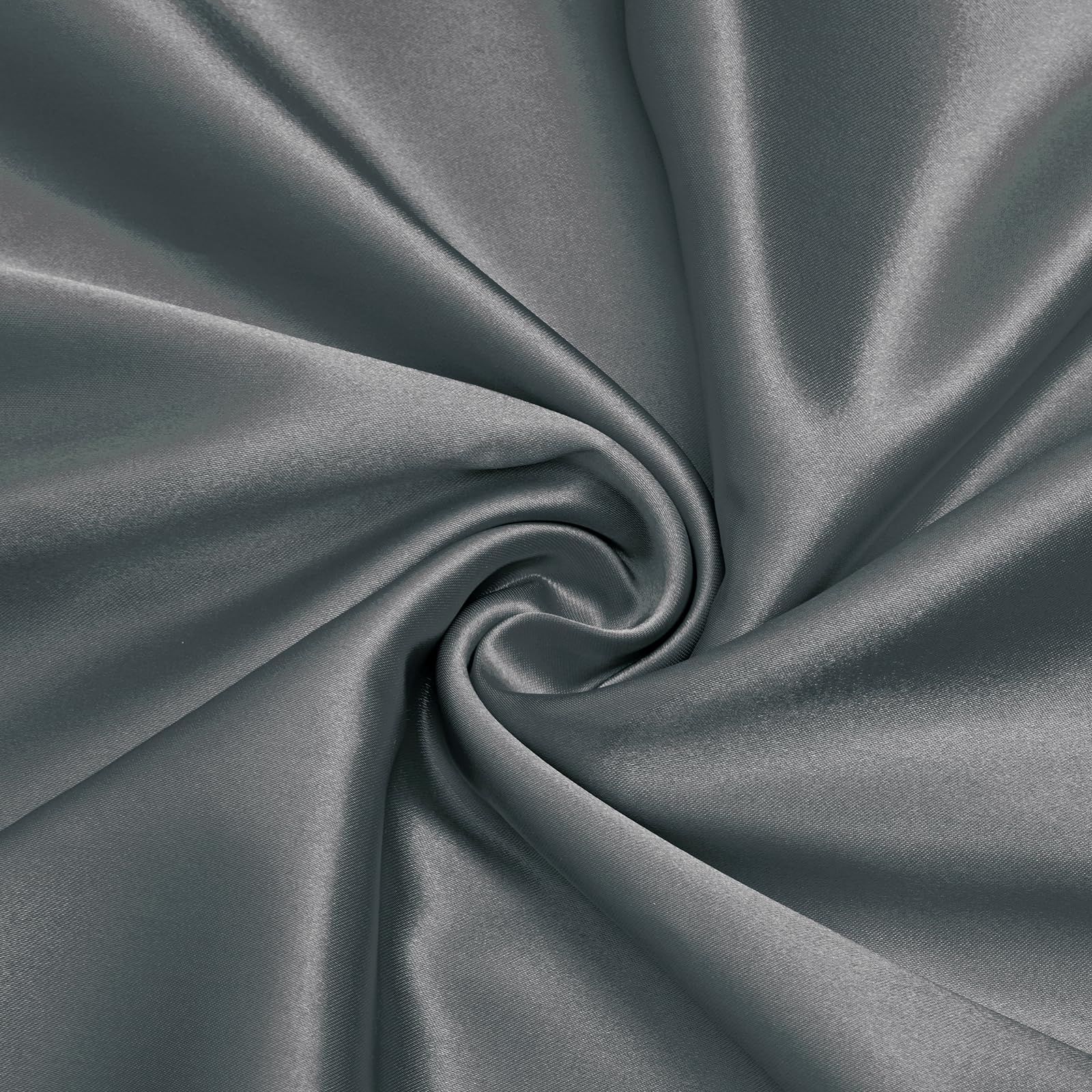 VACVELT Charmeuse Satin Fabric by The Yard, 60 Inch Wide Dark Grey Satin Fabric Shiny & Soft Cloth Fabric, Silky Satin Fabric for Bridal Dress, Wedding Decorations, Crafts, Sewing, Draping (3 Yards)