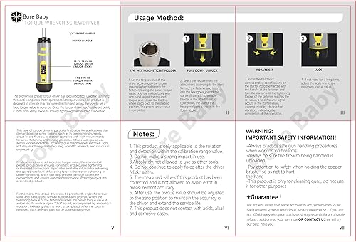 Miniatura 9 de Torque Screwdriver Wrench Set 10-70 Inch Pounds for Professional Maintenance, Firearms Accurizing Gunsmithing, Scope Mounting, Tools with 1/4