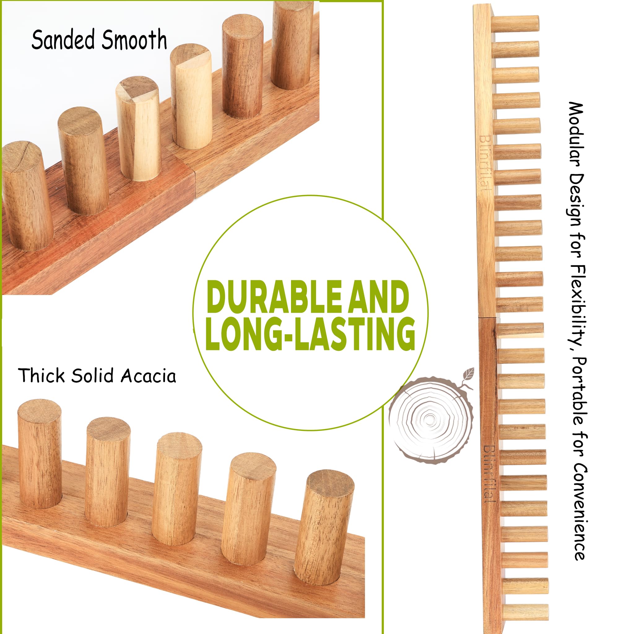 Webstuhl für grobe Decke, grobes Garn, Handstrickwebstuhl, groß, 81,3 cm und 121,9 cm, mit 24 Holzklammern – verstellbares, tragbares Design, DIY Anfängerfreundliches Stressabbau-Bastelset (3)