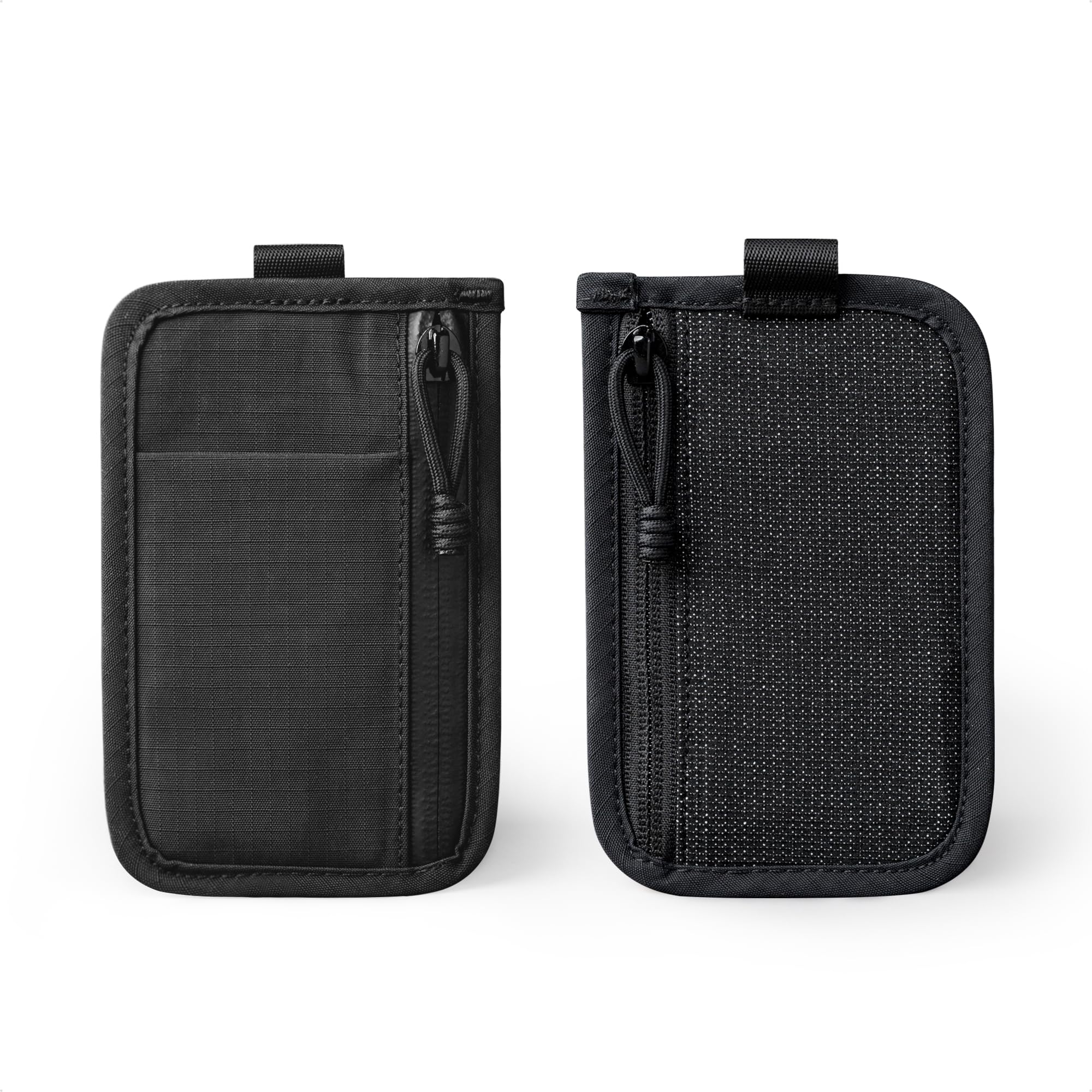 ALPAKA Stash Pouch, Slim EDC Pouch and Pocket Organizer, Small Tool Pouches with YKK Zip Compartments, Card Slot and HUB Webbing Loop, Everyday Carry for Men, Black Axoflux 210D