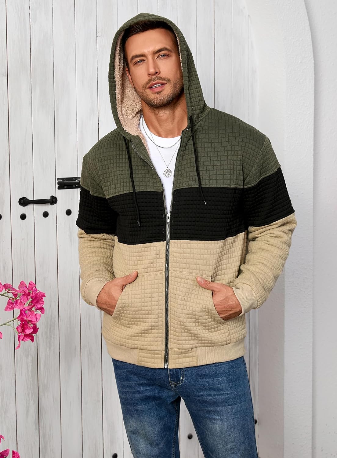 Fozexi Men’s Fleece Heavyweight Full Zip Hoodie Sweatshirt Jacket Hooded for Men