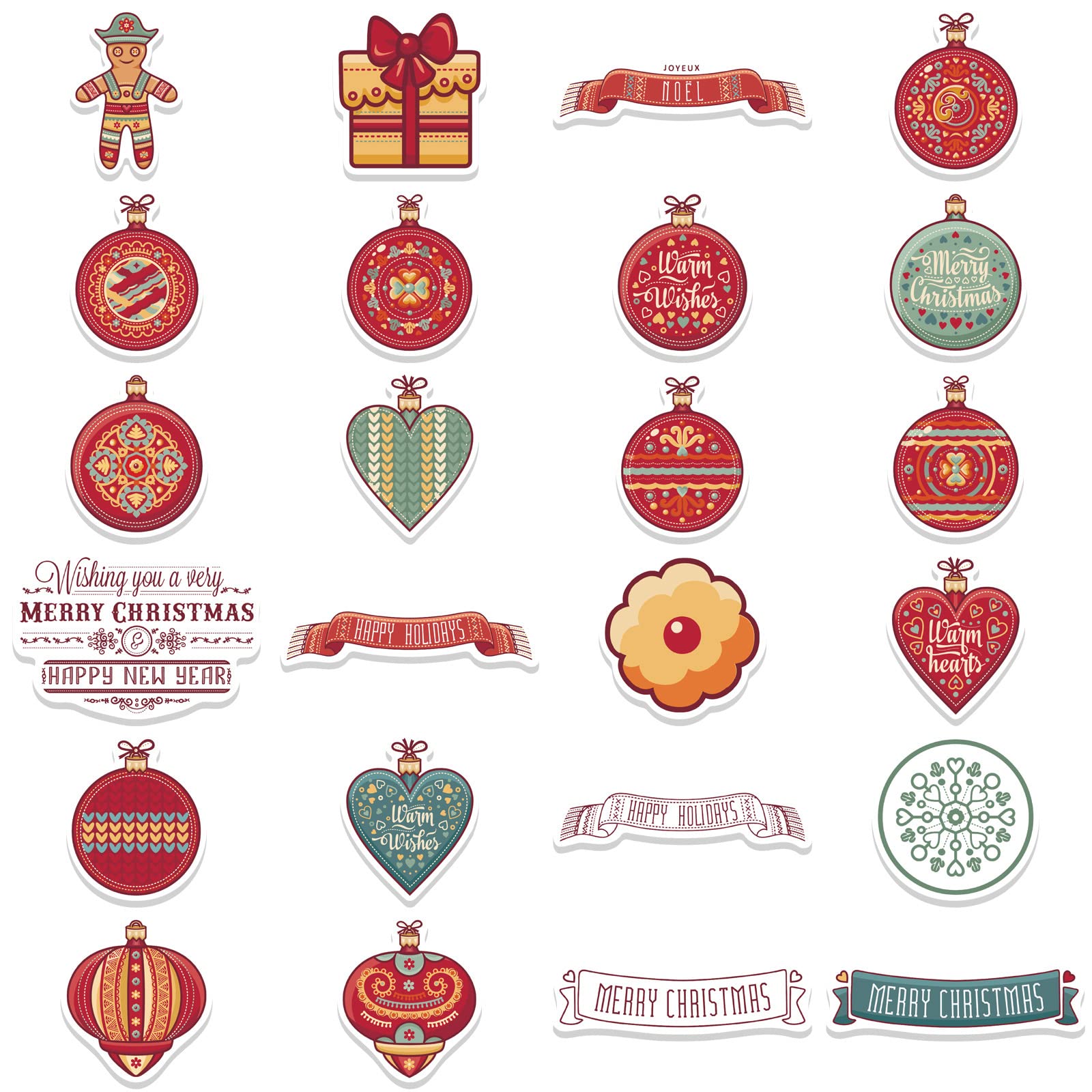 LZLPACKING 48pcs Cartoon Christmas Pendants Graffiti Stickers can be Used to Decorate Luggage pens - Image 2