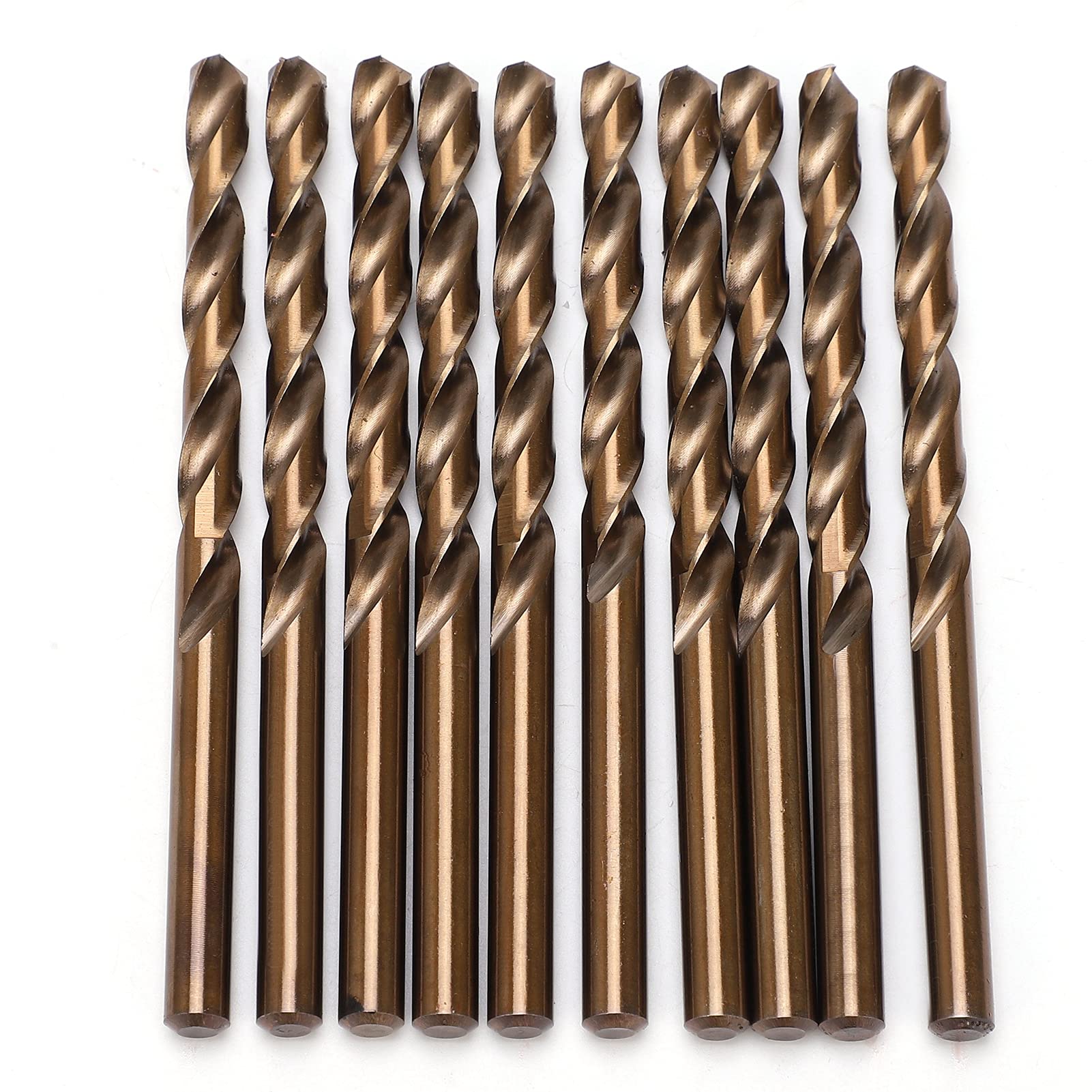 SIXRUN Set di Punte Elicoidali HSS 10 Punte a Codolo Cilindrico da 7 Mm a 9,5 Mm Placcate Ti per Trapani a Mano e da Banco Foratura in Acciaio Inossidabile Rame Ferro Alluminio (8,0)