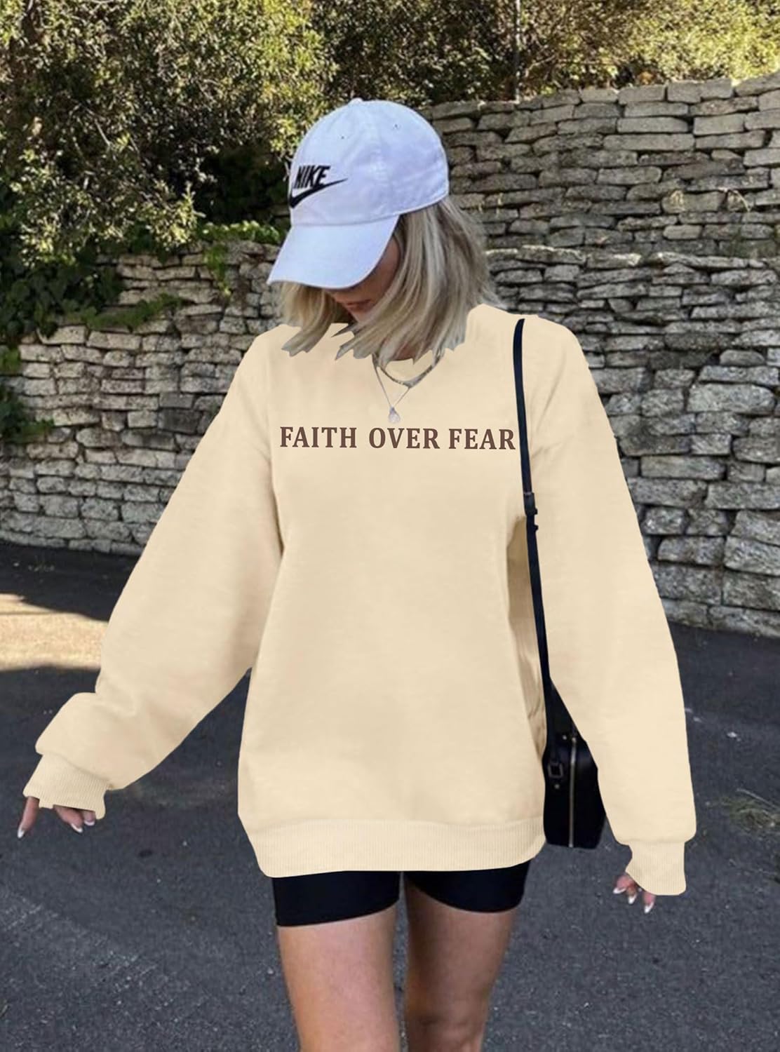 Faith Sweatshirt Women: Faith Over Fear Tshirt Sayings Sweatshrit Long Sleeve Pullover Tops - Image 6
