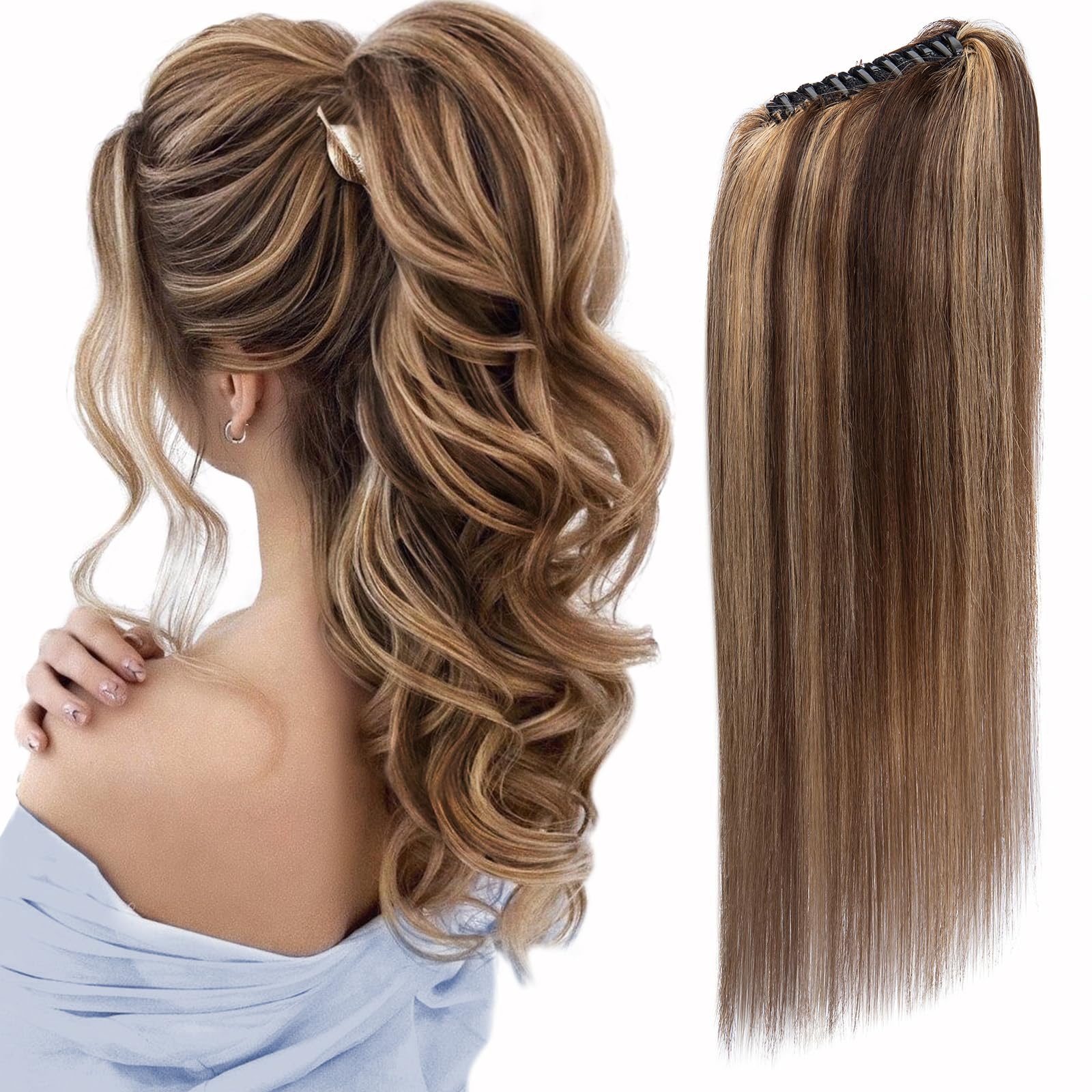 SEGOHAIR Claw Clip Ponytail Hair Extensions Human Hair