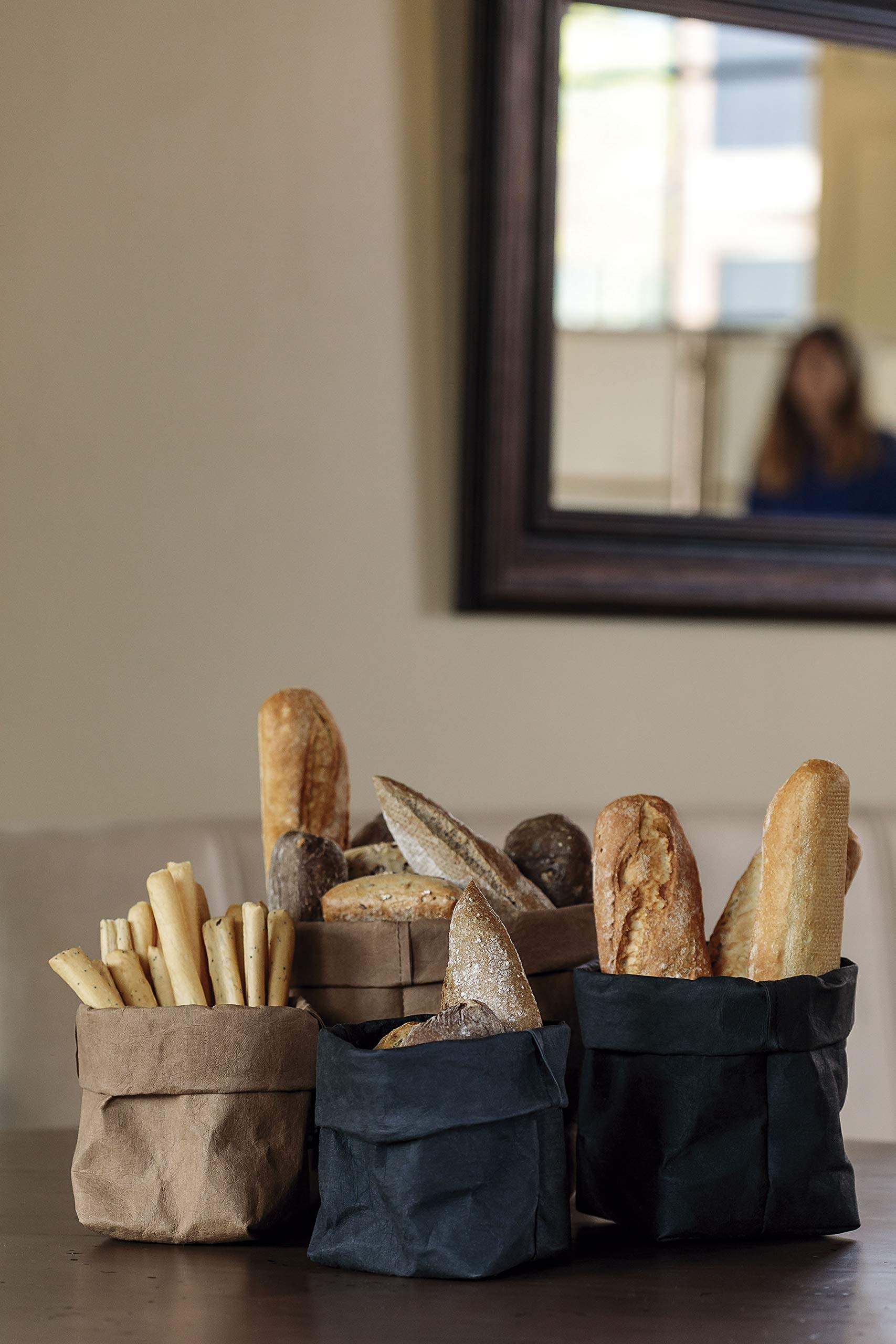 Bolsa De Pan Redonda De Fibra Natural APS – Cesta Para Pan Y Panecillos, Práctica Y Decorativa