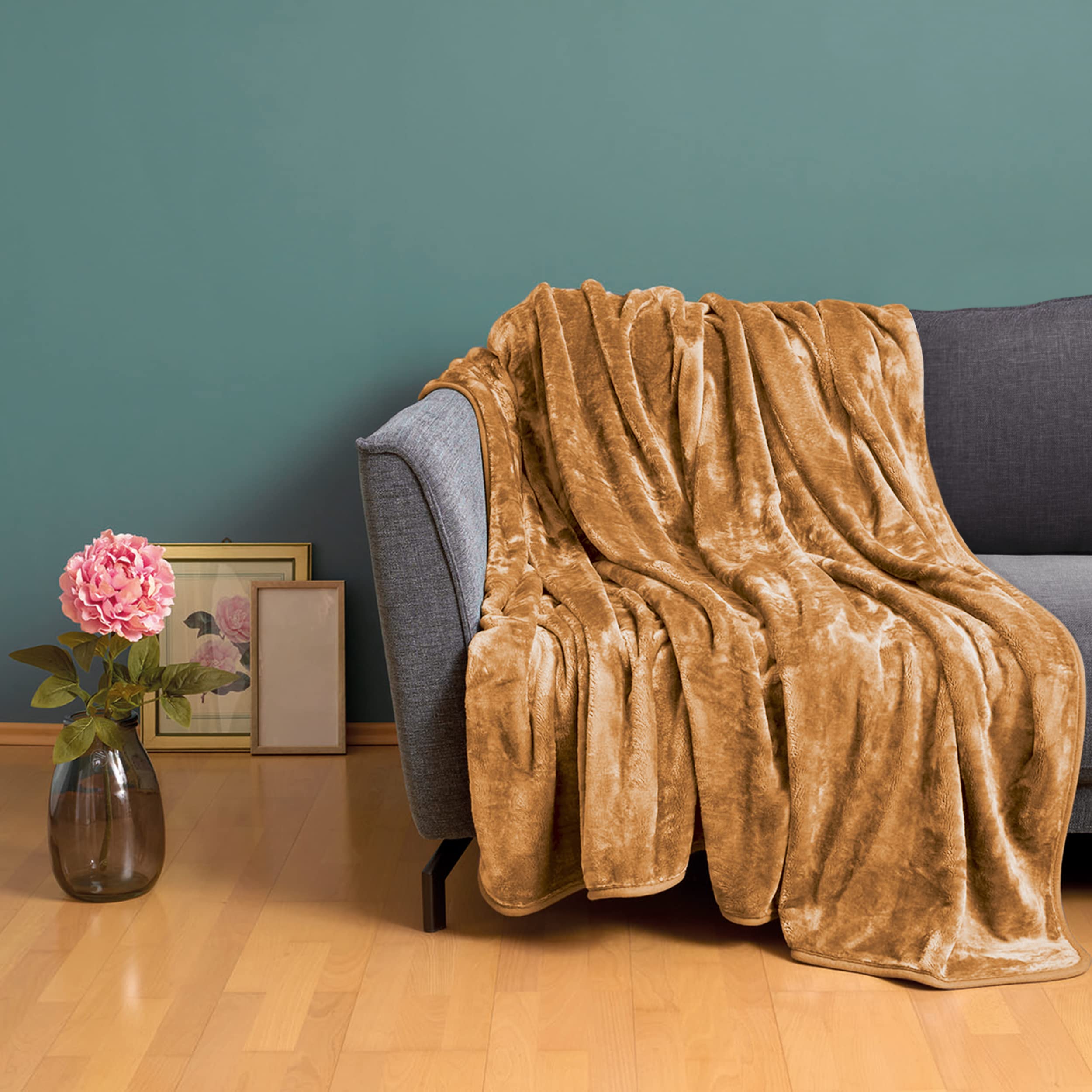 Coperta Amago Effetto Cashmere 180x220 Cm - Microfibra Morbida, Colore Bordeaux - Foto 12