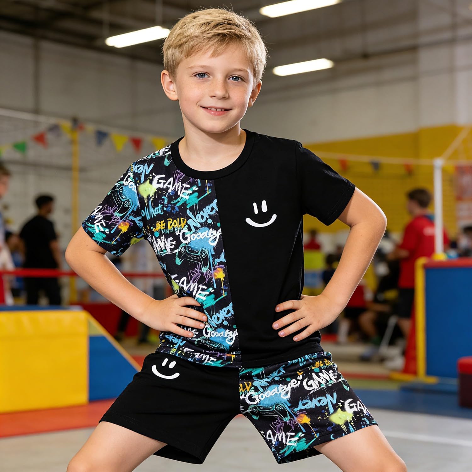 Teen Boy Clothes Boys Outfits 2PCS Short Sleeve T Shirt and Color Block Shorts Boys Summer Clothes Set 7-13Y - Image 6